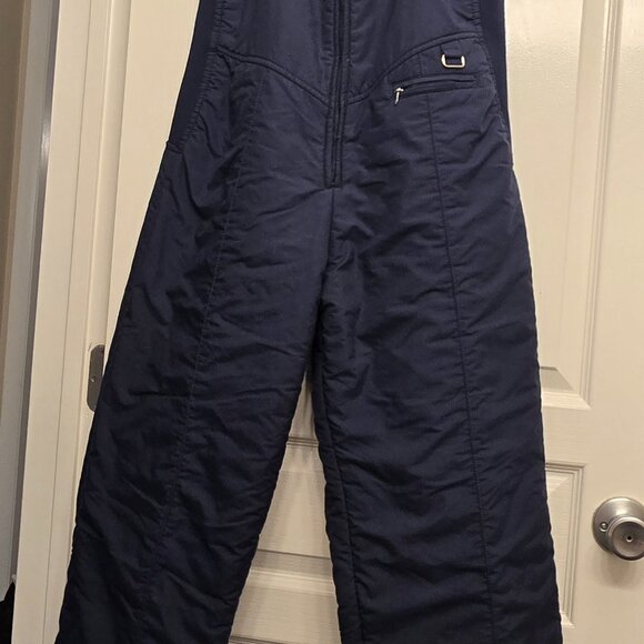 Vintage Kitzbuhel Navy Blue Snow Bibs Pants Overalls Size 16 - Picture 8 of 9